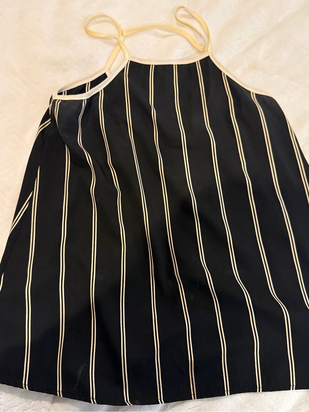 Black Stripe Halter Tank Top - Unbranded